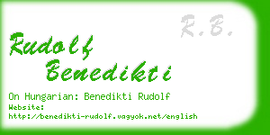 rudolf benedikti business card